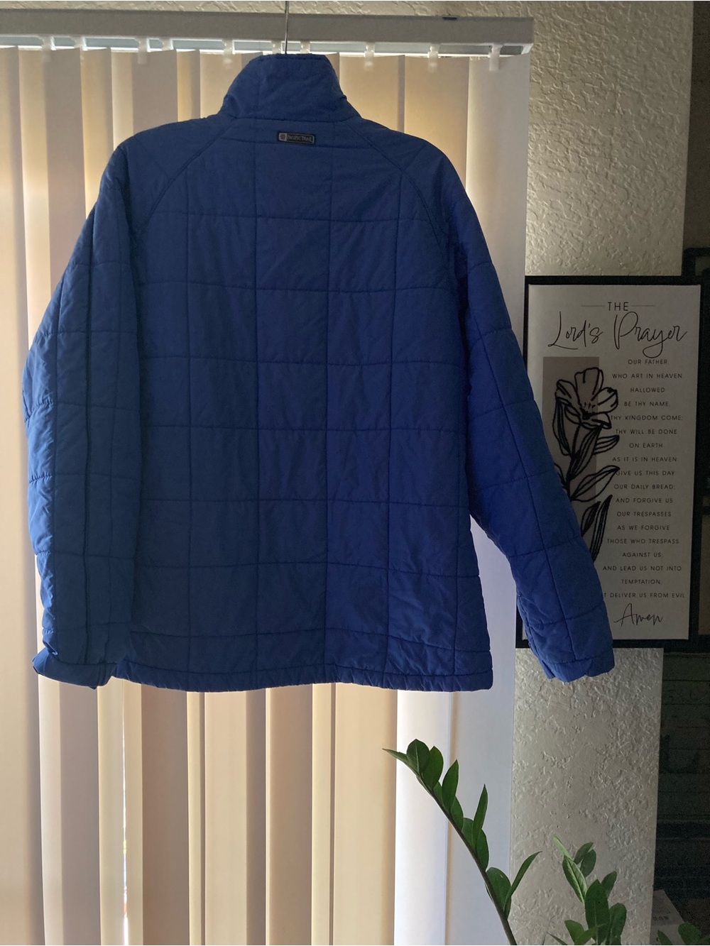 Men's  or Ladies Quilted Blue Jacket - Lightweight Puffer Coat